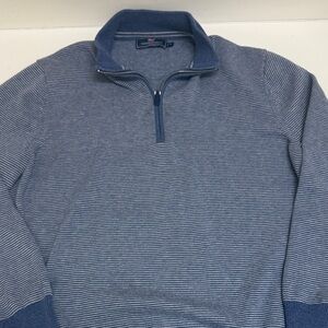 Vineyard Vines Boathouse Stripe Mock-neck Men's Blue Striped Sweater